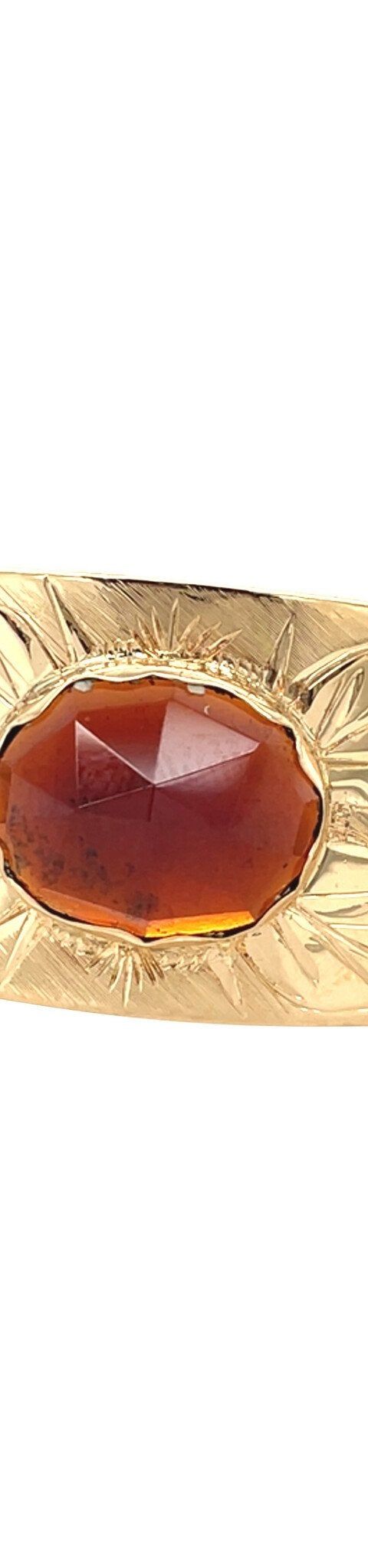 Vintage 14K Gold Bangle with Garnet